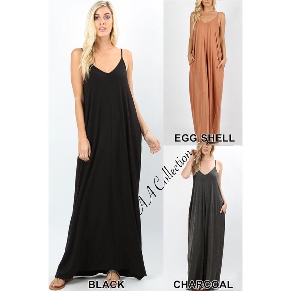Maxi dress spaghetti adjustable straps S-XL - Picture 2 of 3